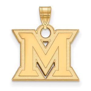 10k Yellow Gold Miami U Small Initial M Pendant